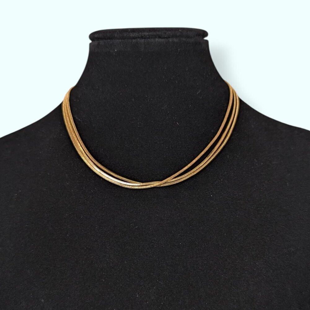 (2/$20) Claire's 3-Strand Snake Chain Choker Necklace